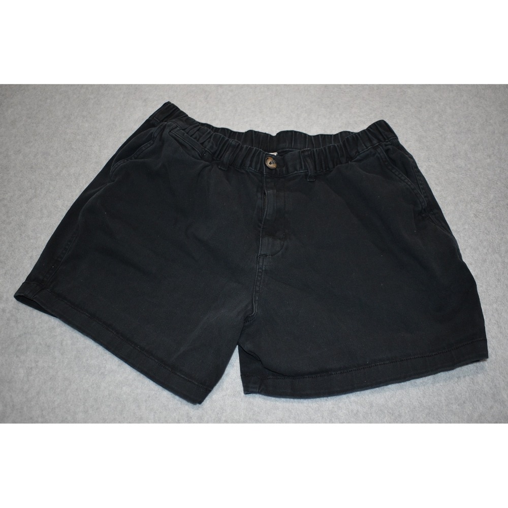 Cove Shorts Mens Size 32 Black Elastic Waist Stretch Chino Khakis 5" Inseam